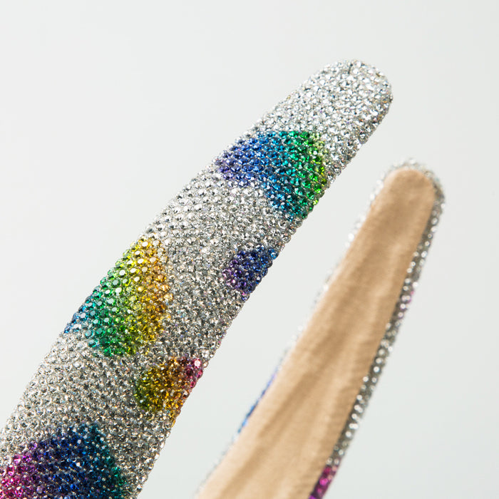 Wholesale Valentine' s Day super sparkly rhinestone-encrusted wide headband with heart pattern