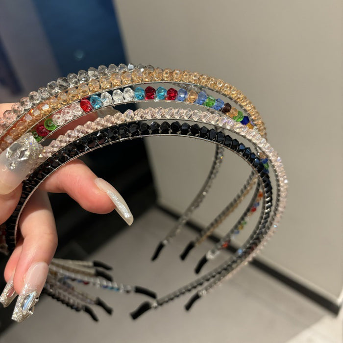 Wholesale  All-match Hair Accessories  Crystal Beads Pressurize Hair Fine Hair Band  Headband Hair Card