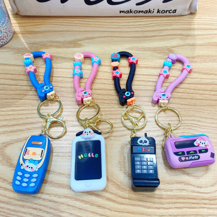 Wholesale Cartoon Mini Phone PVC Keychain JDC-KC-LiuFan001