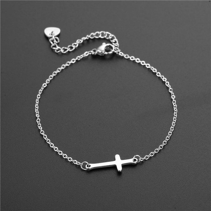 Wholesale Simple Cross Titanium Steel Bracelet JDC-BT-MingM013