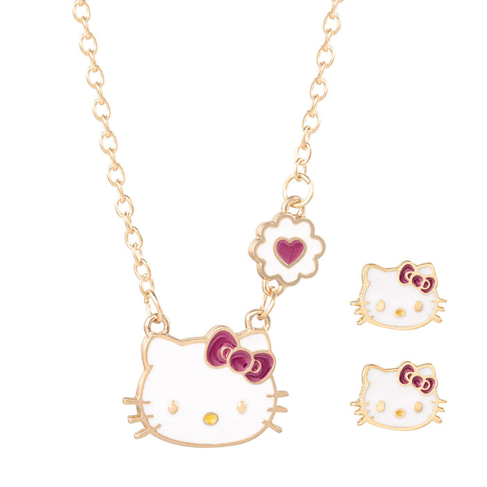 Wholesale Layer Enamel Glaze Teacup Alloy Earrings Love Necklace JDC-NE-BS011