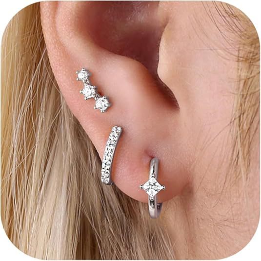 Wholesale Diamond inlaid square zircon ear buckle, light luxury, high-end, fashionable earrings, ear rings, accessories