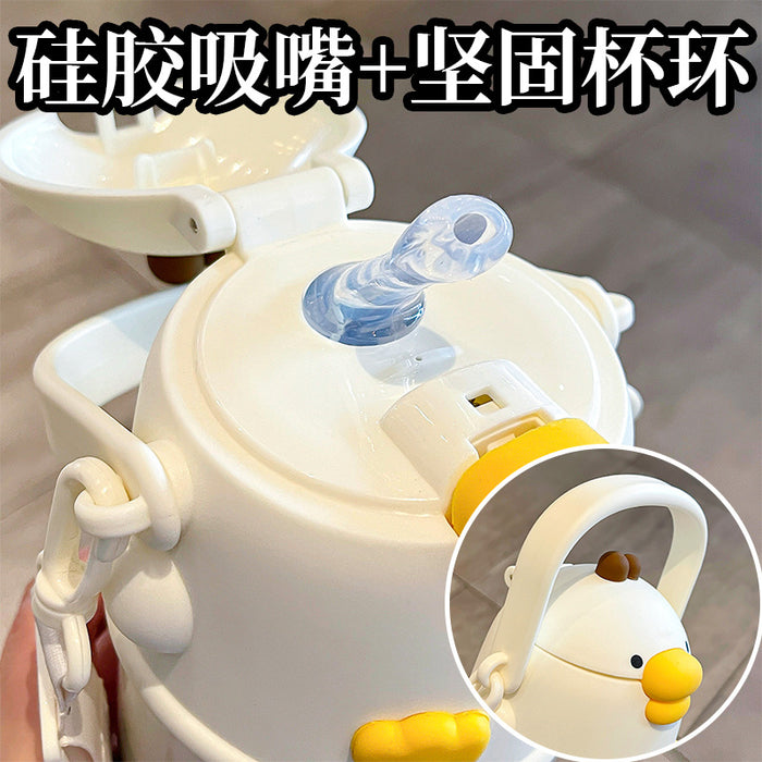 Wholesale Students  cute doodle duck thermos cup
