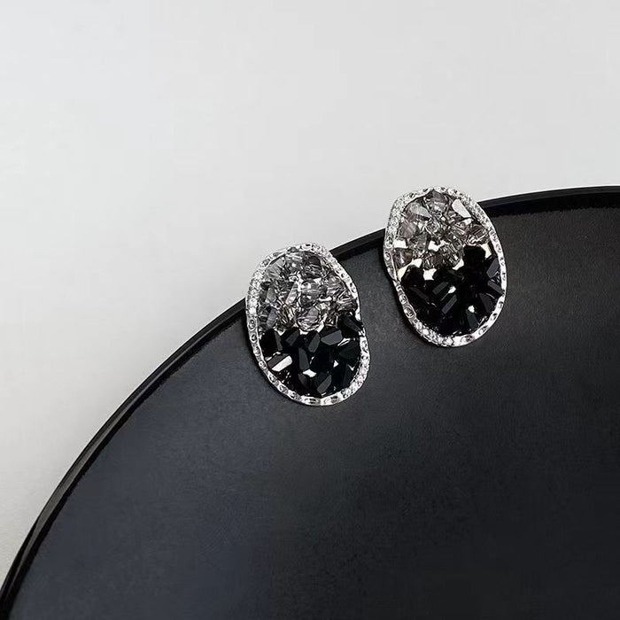Wholesale Gray Gravel Gradient Crystal Earrings JDC-ES-YuHang012