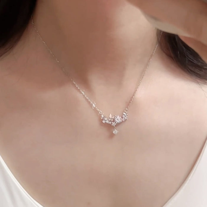 Wholesale Tassel Butterfly Necklace New Fashionable Light Luxury Design Clavicle Chain