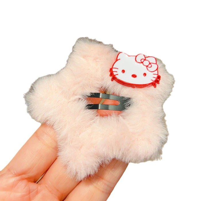 Wholesale Cute cartoon cat plush star-shaped hair clips