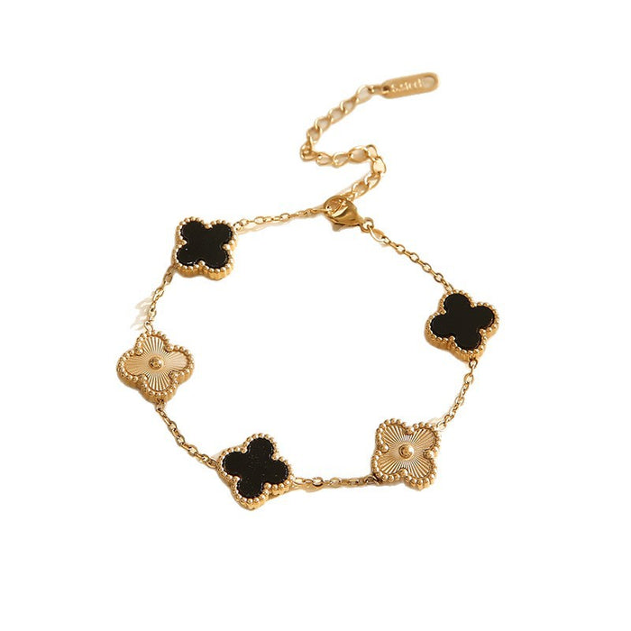 Wholesale 13MM four-leaf clover bracelet titanium steel bracelet