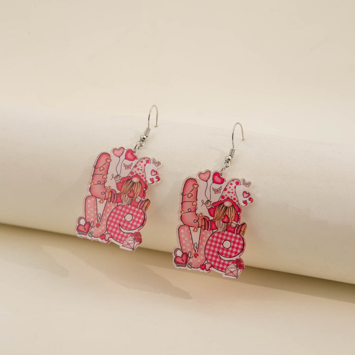 Wholesale Cartoon Valentine's Day Love Dwarf Acrylic Earrings JDC-ES-MDD104