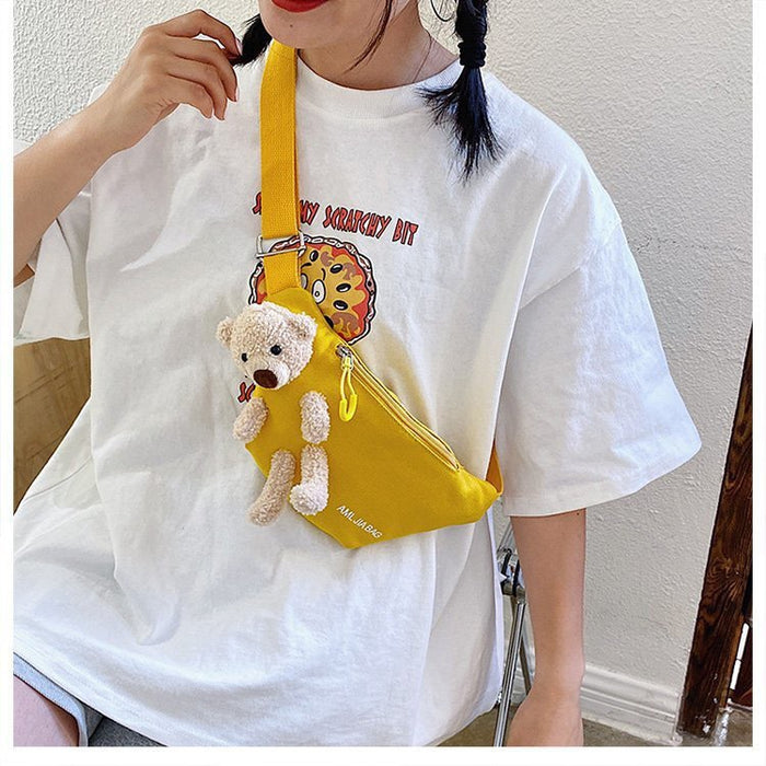 Wholesale Children's Bag Canvas Small Chest Bag Waist Bag All-match Shoulder Crossbody Bag