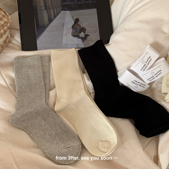 Wholesale Durable, minimalist, pile up mid length socks