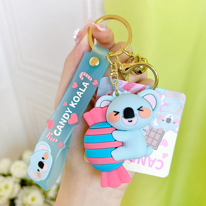 Wholesale Candy Koala Keychain Girl's Exquisite Key Pendant Cute Schoolbag Hanging Doll Key Chain