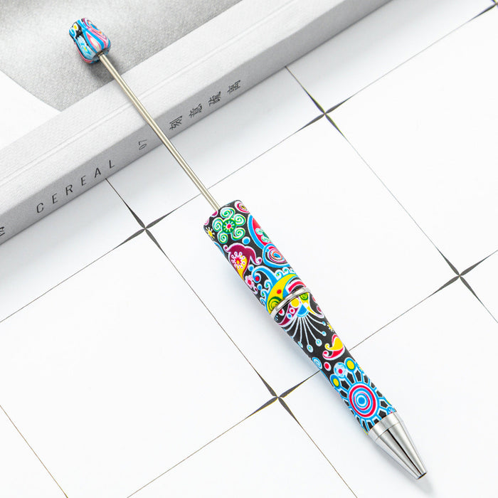 Wholesale Beadable Pens Skull Flower Print Plastic Pen DIY for Beaded JDC-PN-Huah137