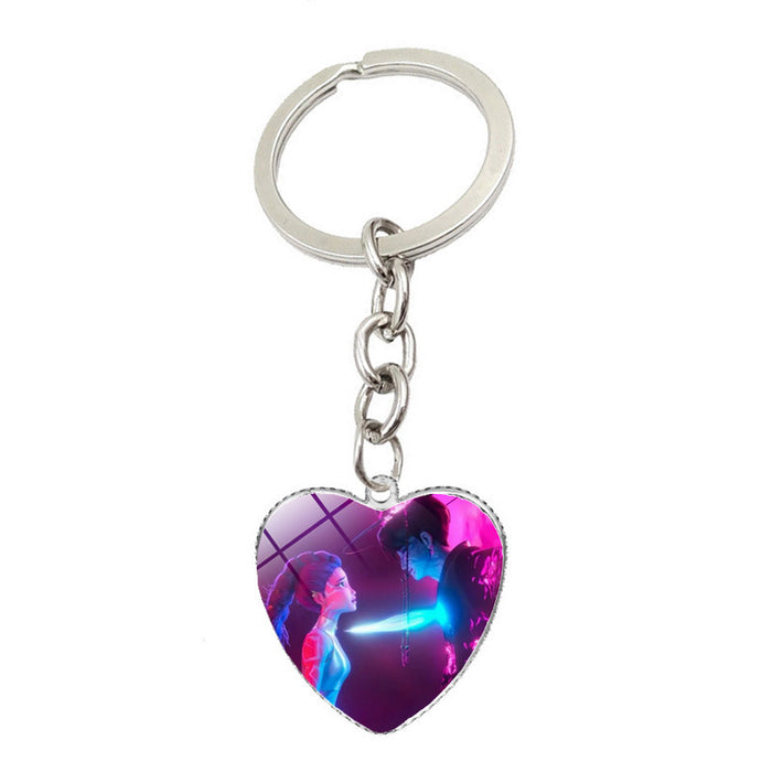 Wholesale Cartoon Anime Merchandise Heart-Shaped Pendant Keychain