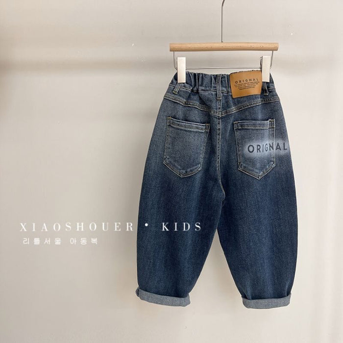 Wholesale Boys' Spring and Autumn All-match Jeans Children's Casual Fashion Gradient Tide Pants