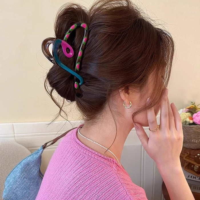 Wholesale New Love Grip Clip, Back of Head Disc Hair, Shark Clip, Contrasting Color Design, Hair Accessories