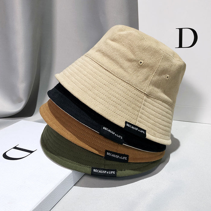 Wholesale Fisherman's hat with cloth, solid color, versatile, Japanese sun shading basin hat