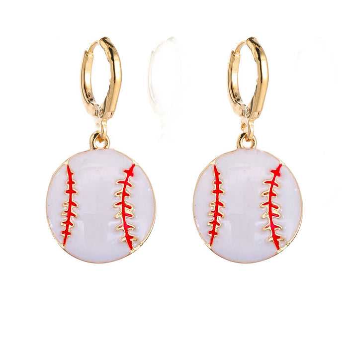 Wholesale Baseball Earrings Cartoon Baseball Oil Drop Pendant Earrings JDC-ES-YaChen018