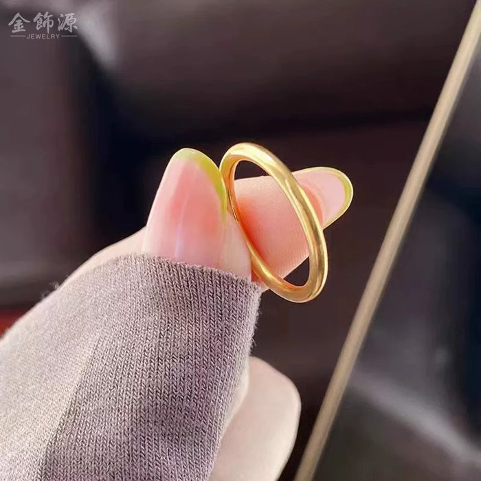 Wholesale High color sand gold solid circle ring inherits ancient method rings, copper plated rings, classic rings
