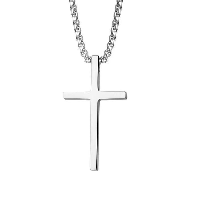 Wholesale New Titanium Cross Necklace Versatile Stainless Steel Cross Pendant Sweater Chain Accessory