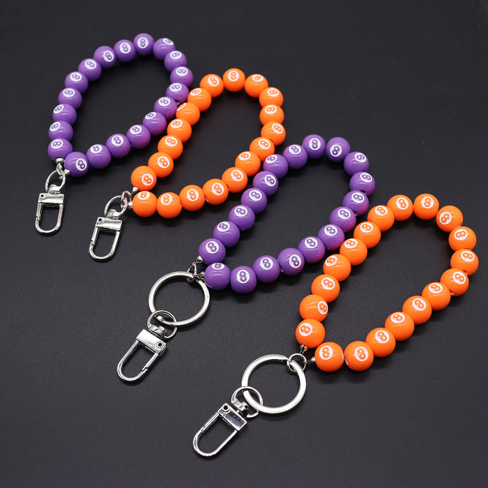 Wholesale Alloy Door Buckle Black 8 Dice Lanyard Ins Phone Chain Keychain Pendant Bag Water Bottle Lanyard Accessory