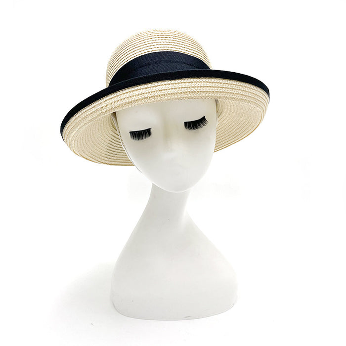 Wholesale Brimmed Straw Hat for Women Summer Bow Sun Hat Sun Protection