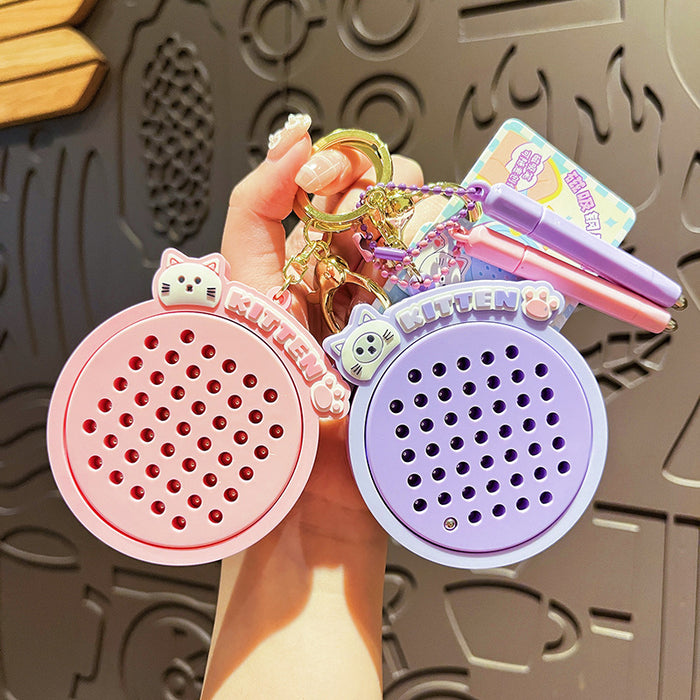 Wholesale Magnetic steel ball drawing board keychain cute cartoon practical keychain children's backpack pendant