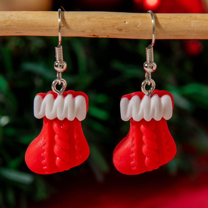 Wholesale Resin Christmas Earrings Santa Reindeer Snowman Cute Sweet Ear Studs Jewelry MOQ≥2
