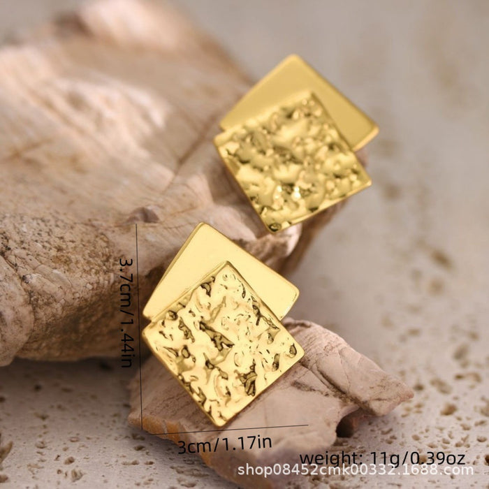 Wholesale stainless steel plated Gold Plated Earrings geometric irregular jewelry