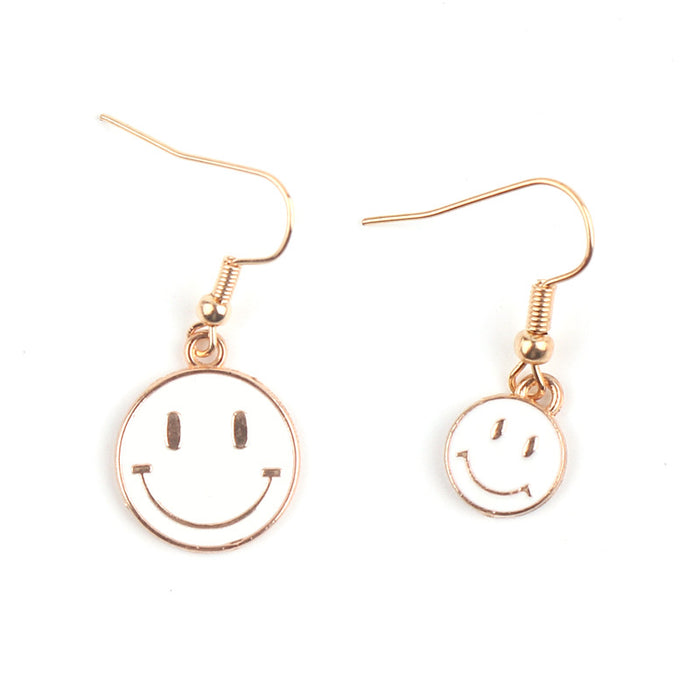 Wholesale Cartoon Smiley Face Alloy Pendant Earrings JDC-ES-FuYu006