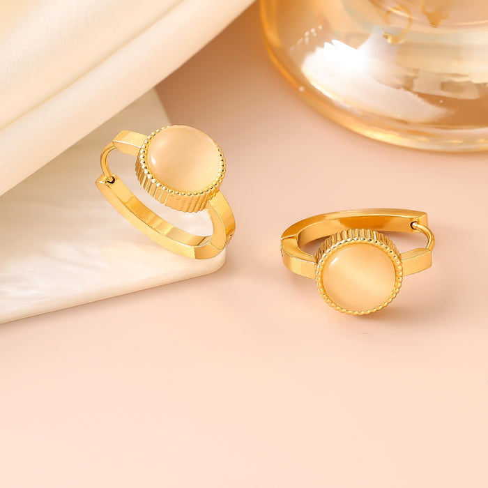 Wholesale Earrings with round buckles and earrings, versatile and fashionable, exuding a sense of luxury and sophistication