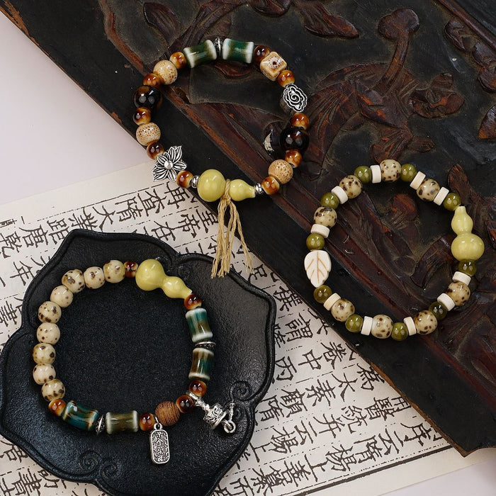 Wholesale Ceramic bracelet, gourd bead bracelet, niche and high-end, non fading hand rope