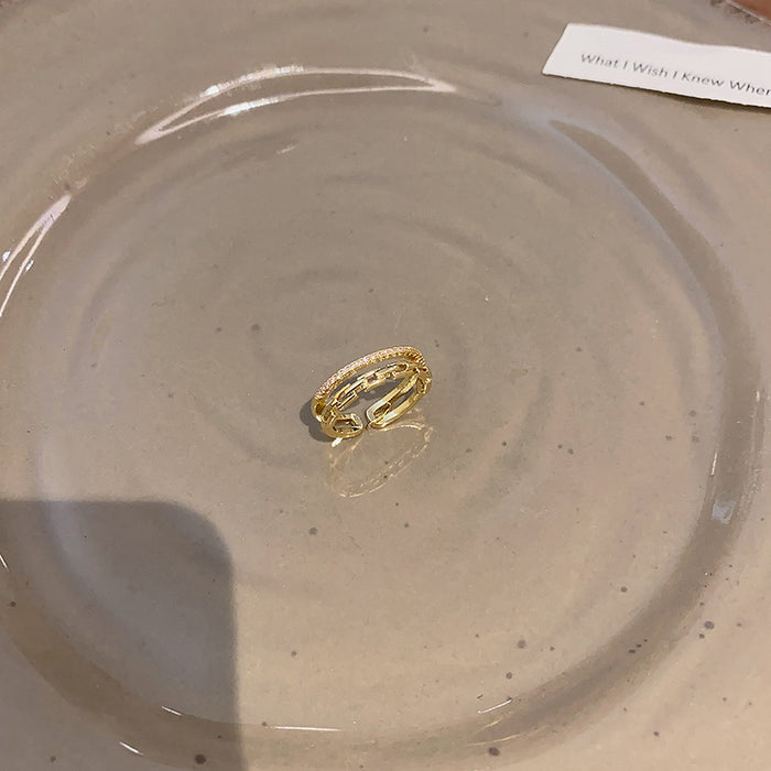 Wholesale Double-Layer Micro-Pavé Zircon Ring