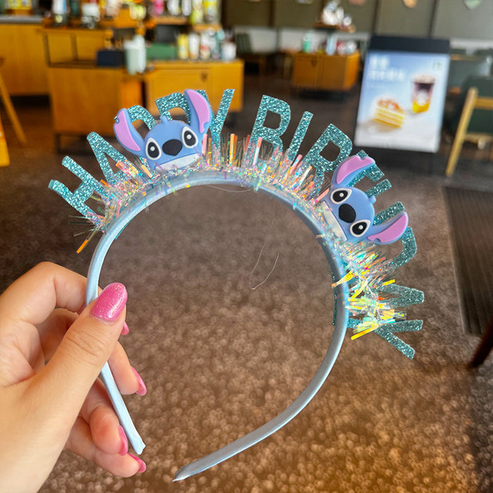 Wholesale Birthday Party Puppy Colorful Shiny Hair Hoop Children' s Headband Birthday Hat Birthday Photo Props