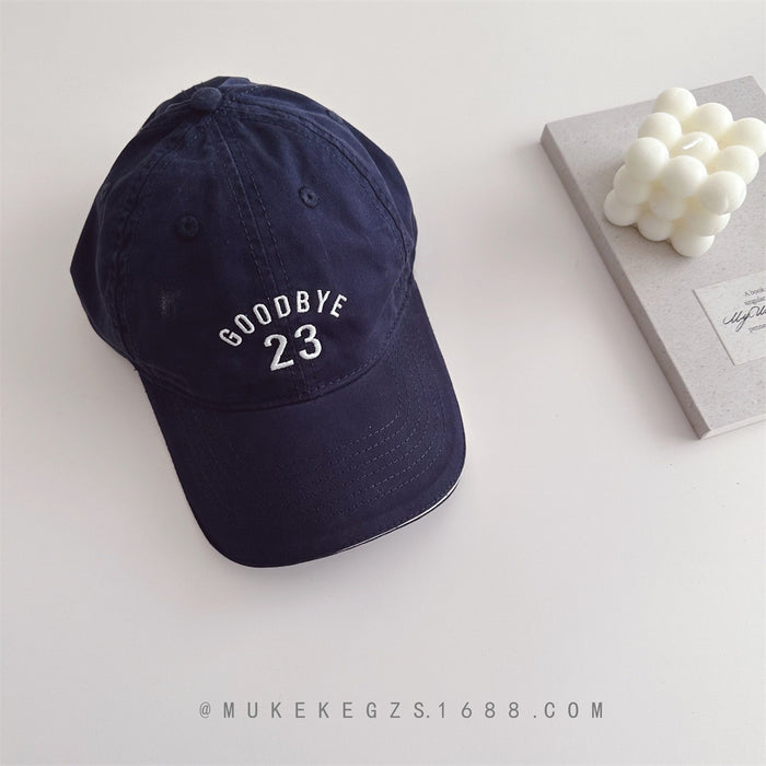 Wholesale High end children's soft top duckbill hat street photography embroidered sun hat outdoor