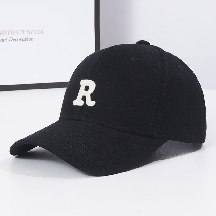 Wholesale Hard Top Baseball Cap Face Small Sun Protection Letter R Cap for Men