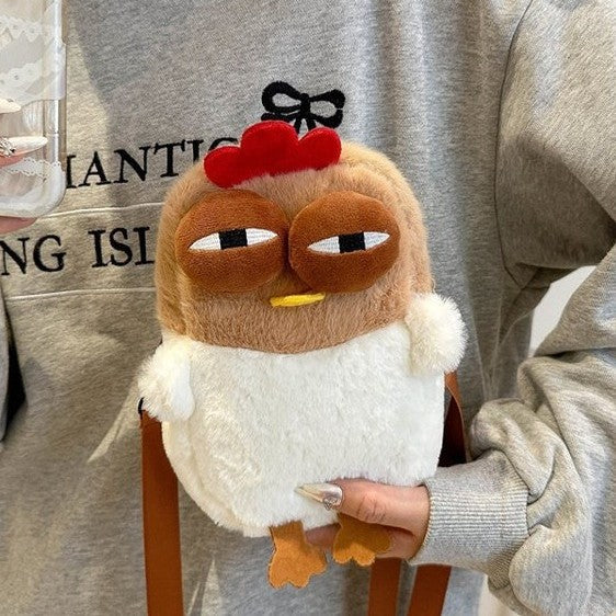 Wholesale Ugly and Cute Giggle Chicken Cross Bag Cute Plush Shoulder Bag
