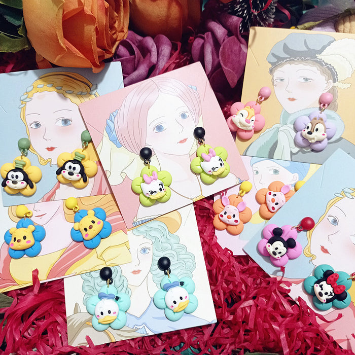 Wholesale Cartoon Resin Petal Earrings JDC-ES-Xingj038