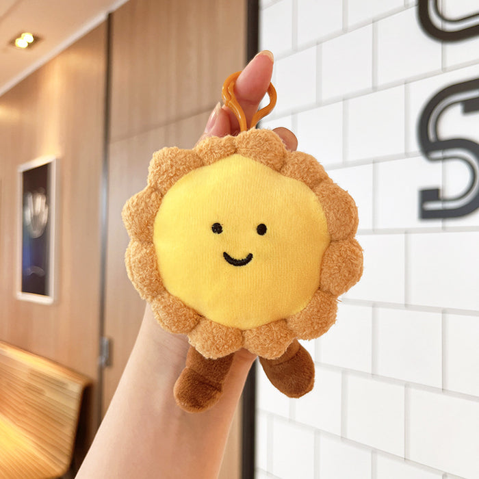 Wholesale Egg Tart Plush Doll Pendant Bread Doll Small Gift Keychain Plush Toy
