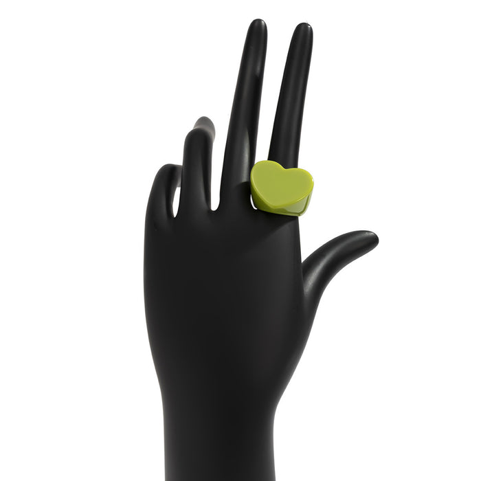 Wholesale  Heart-shaped Candy-colored Wide-brimmed Finger Ring