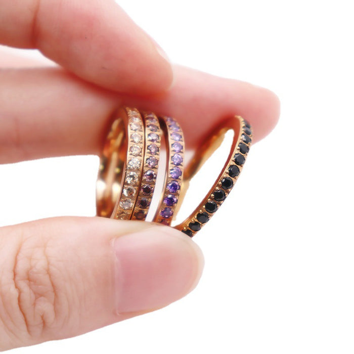 Wholesale Diamond studded ring for women, full diamond tail ring for couples, high-end versatile light luxury ring