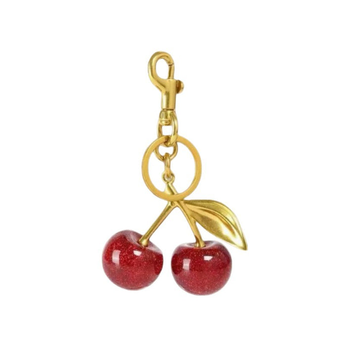 Wholesale Chic Acrylic Simulated Cherry Keychain Bag Charm Fashion Accessory