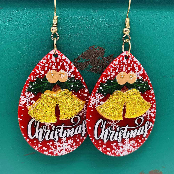 Wholesale Christmas Acrylic Santa Claus Asymmetric Earrings JDC-ES-Chengy042