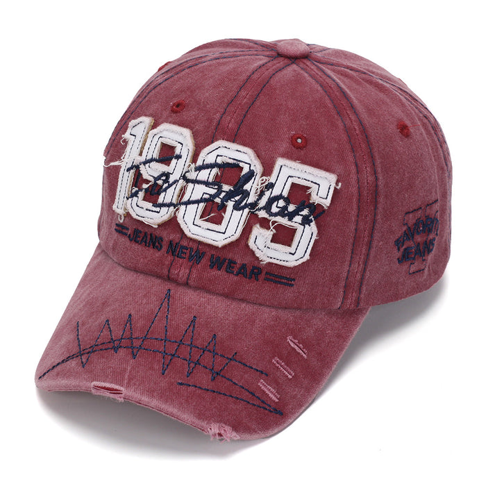 Wholesale 1985 3D Embroidered Baseball Cap Cotton Washed Curved Brim Sun Hat for Summer