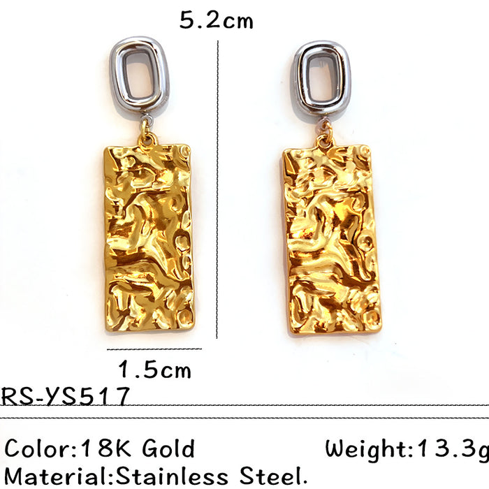Wholesale Stainless Steel Geometric Teardrop Luxury Earrings