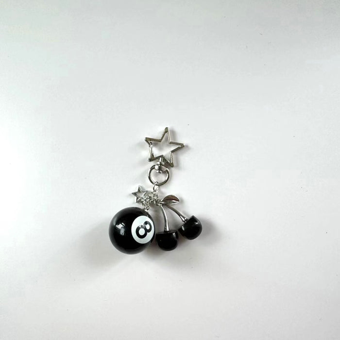 Wholesale cherry metal pendant jewelry bag pendant key buckle cherry crystal key pendant