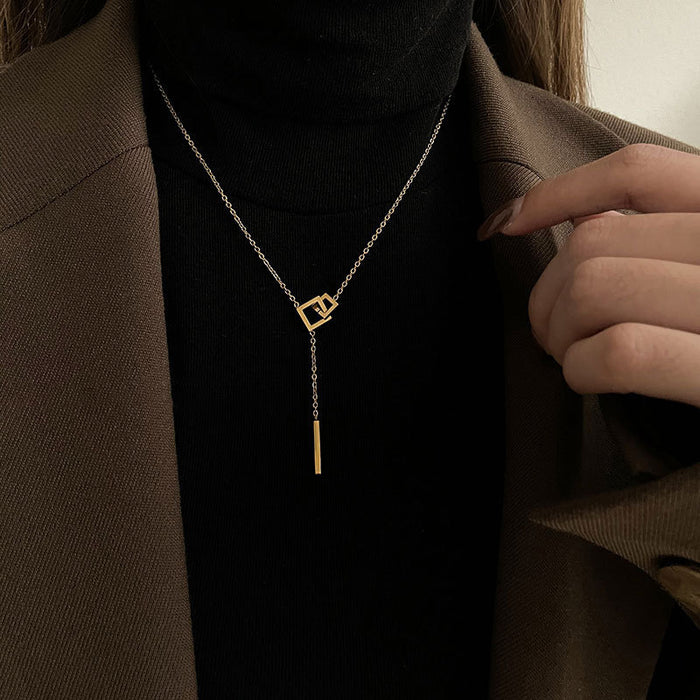 Wholesale Titanium steel necklace  women  sweater chain accessories  long clavicle chain