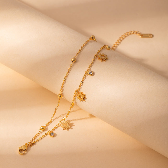 Wholesale Stainless steel fashion diamond bracelet flower geometric