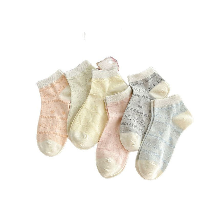Wholesale Retro floral fashionable combed cotton short socks
