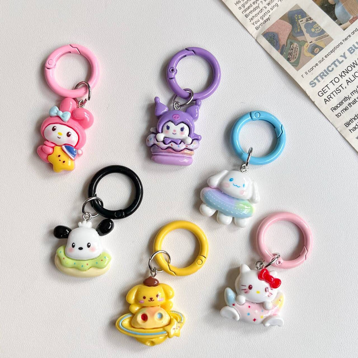 Wholesale Circle keychain, cute backpack pendant, keychain, cartoon gift accessory