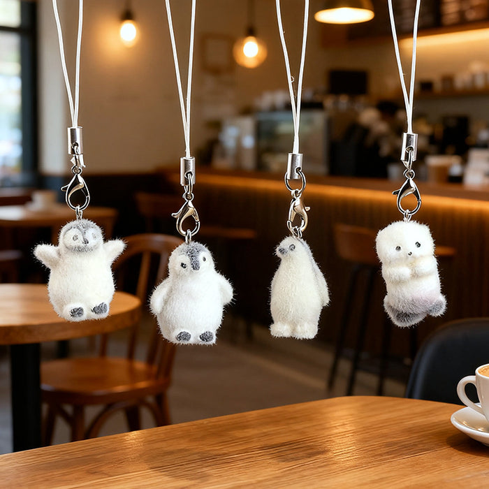 Wholesale  flocked underwater animal keychain pendant